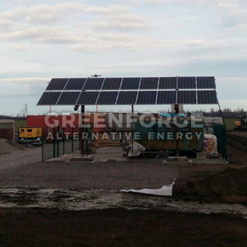Автономная солнечная станция 5 кВт. на строительной площадке.